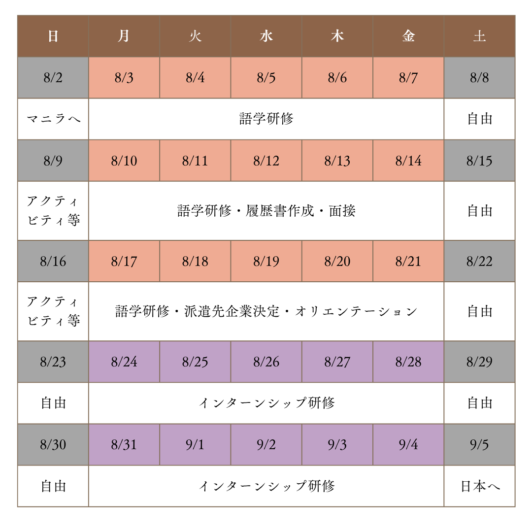 フィリピン留学＋海外インターンシップ2026！大学生の夏休みに参加できる5週間プログラム